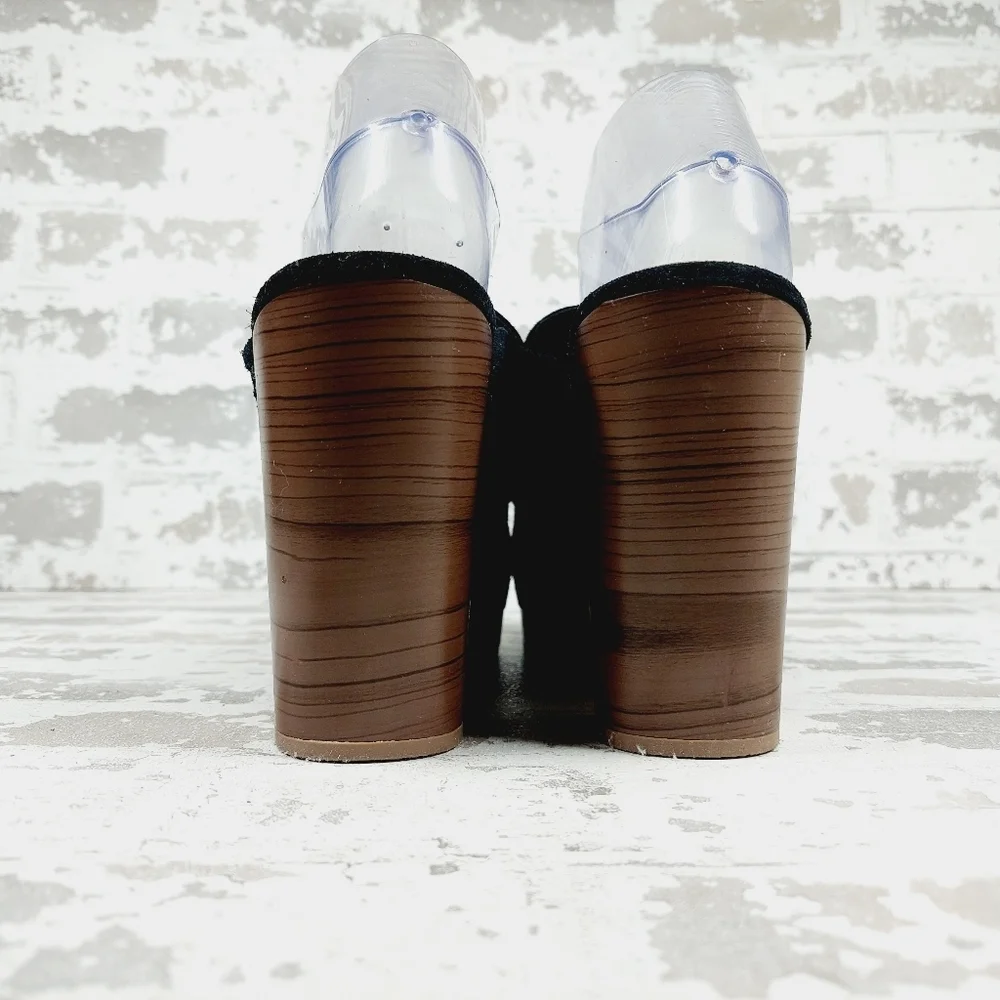 New Splendid Vina Black Suede Platform Slip On Clogs E101 - Picture 6 of 13